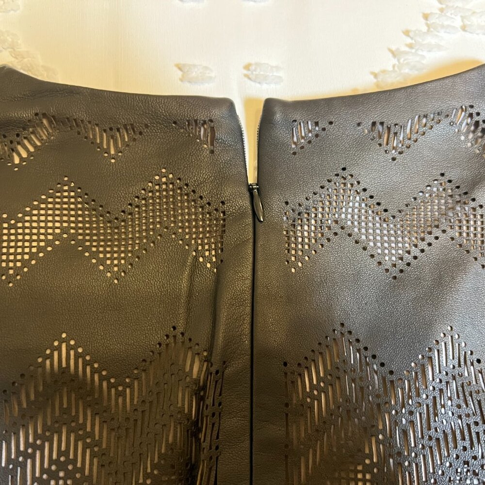 Parker black leather mini dress Large - Picture 5 of 16